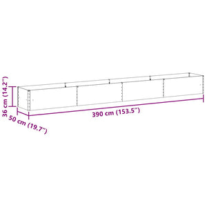 Hochbeet Hellbraun Verzinkter Stahl 390cm