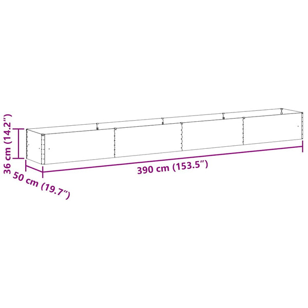 Hochbeet Hellbraun Verzinkter Stahl 390cm