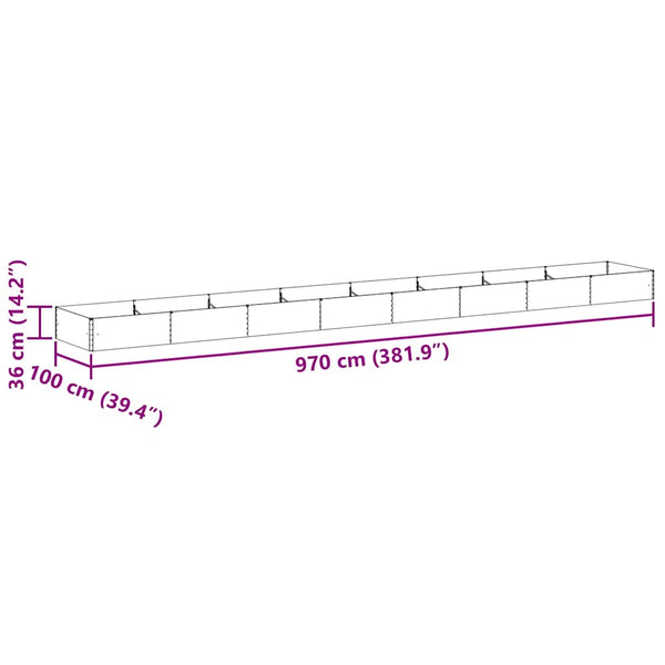 Hochbeet Hellbraun Verzinkter Stahl 97x100x36cm