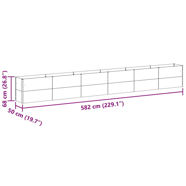 Hochbeet Hellbraun Verzinkter Stahl 582 cm