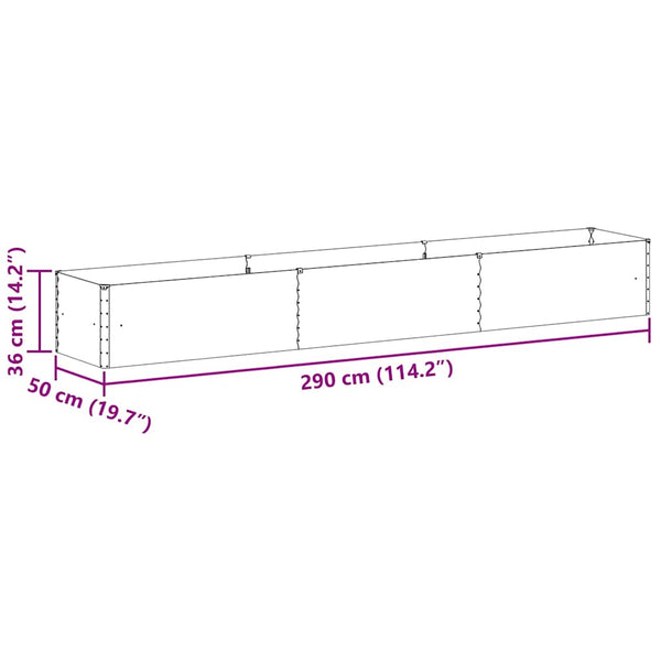 Hochbeet Hellbraun 290 cm Verzinkt