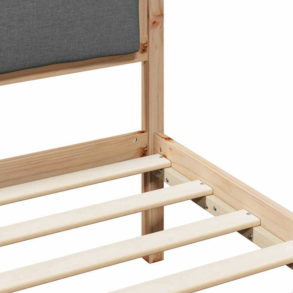 Bettrahmen Dunkelgrau 200x200 cm Kiefer Massivholz