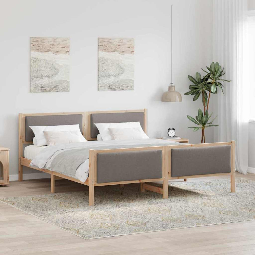 Bettrahmen Taupe 200x200 cm mit Kopfteil