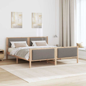 Bettrahmen Taupe 200x200 cm mit Kopfteil