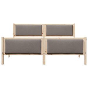 Bettrahmen Taupe 200x200 cm mit Kopfteil