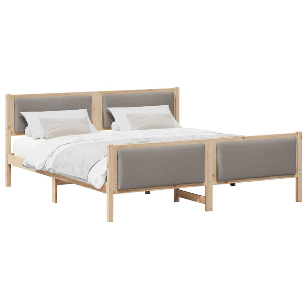 Bettrahmen Taupe 200x200 cm mit Kopfteil