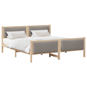 Bettrahmen Taupe 200x200 cm mit Kopfteil
