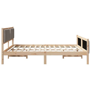 Bettrahmen Taupe 200x200 cm mit Kopfteil