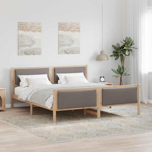 Bettrahmen Taupe 180x200 cm mit Kopfteil