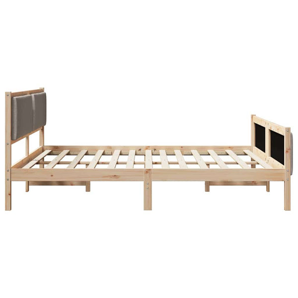 Bettrahmen Taupe 180x200 cm mit Kopfteil
