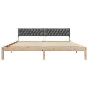 Bettgestell 200x200 Braun Dunkelgrau Kieferholz