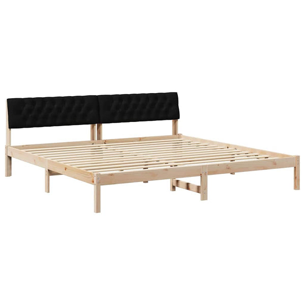 Bettgestell 200x200 cm Kiefer Massivholz Braun/Schwarz