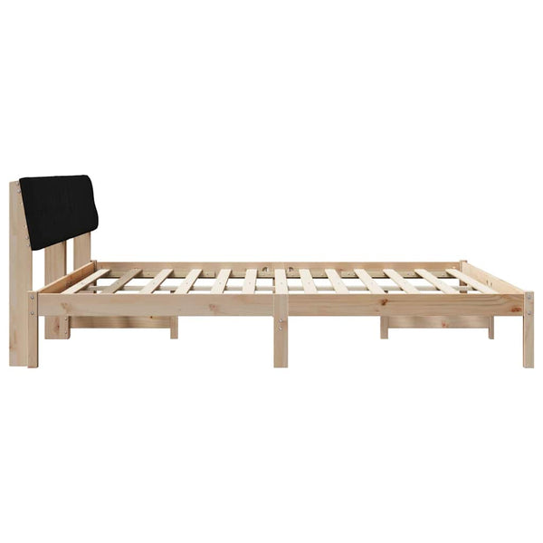 Bettgestell 200x200 cm Kiefer Massivholz Braun/Schwarz