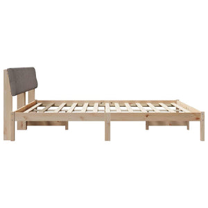 Bettgestell 200x200 cm Kiefer Massivholz Braun/Taupe