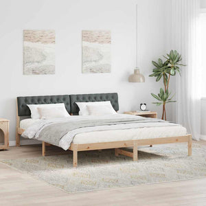 Bettgestell 180x200 cm Kiefer Massivholz Braun/Dunkelgrau