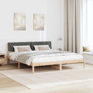Bettgestell 180x200 cm Kiefer Massivholz Braun/Dunkelgrau