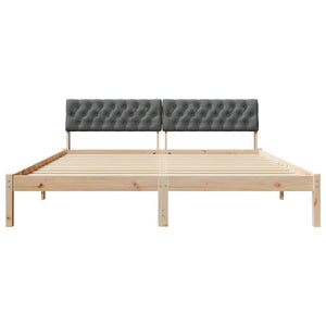 Bettgestell 180x200 cm Kiefer Massivholz Braun/Dunkelgrau