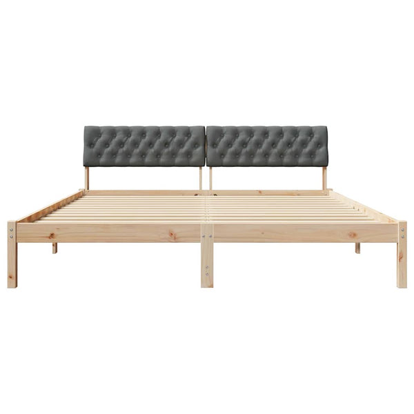 Bettgestell 180x200 cm Kiefer Massivholz Braun/Dunkelgrau