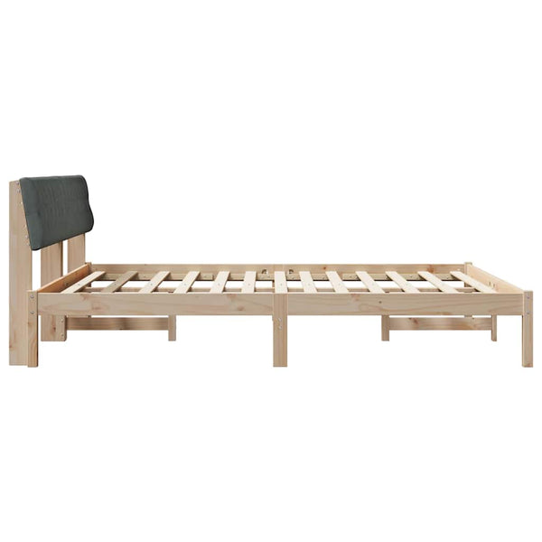 Bettgestell 180x200 cm Kiefer Massivholz Braun/Dunkelgrau
