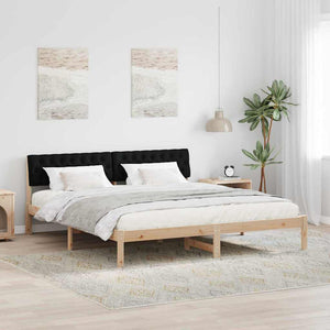 Bettgestell 180x200 cm Kiefer Massivholz Braun/Schwarz