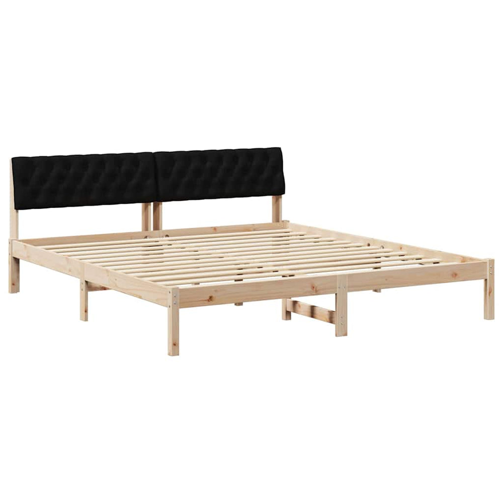 vidaXL Bed Frame Brown and Black 180 x 200 cm Solid Pine Wood
