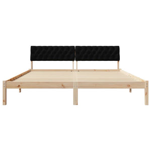Bettgestell 180x200 cm Kiefer Massivholz Braun/Schwarz