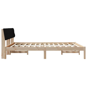 Bettgestell 180x200 cm Kiefer Massivholz Braun/Schwarz