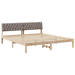 Bettgestell 180x200 cm Kiefer Massivholz Braun/Taupe