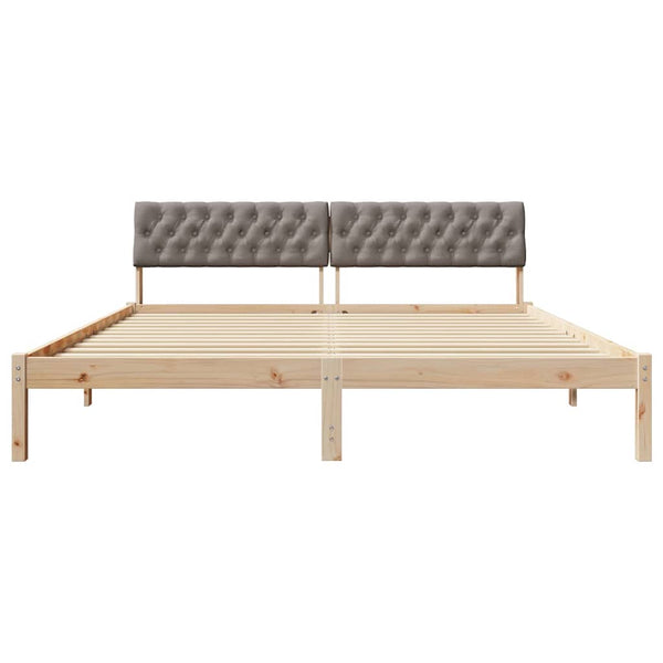 Bettgestell 180x200 cm Kiefer Massivholz Braun/Taupe