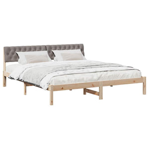 Bettgestell 180x200 cm Kiefer Massivholz Braun/Taupe