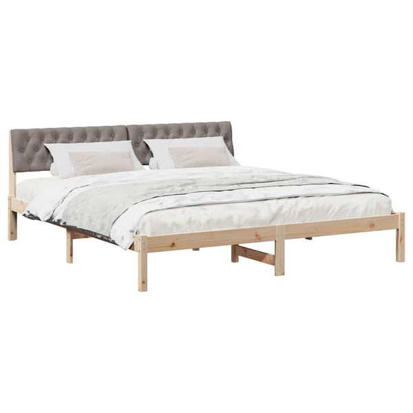 Bettgestell 180x200 cm Kiefer Massivholz Braun/Taupe