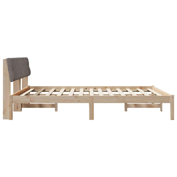 Bettgestell 180x200 cm Kiefer Massivholz Braun/Taupe
