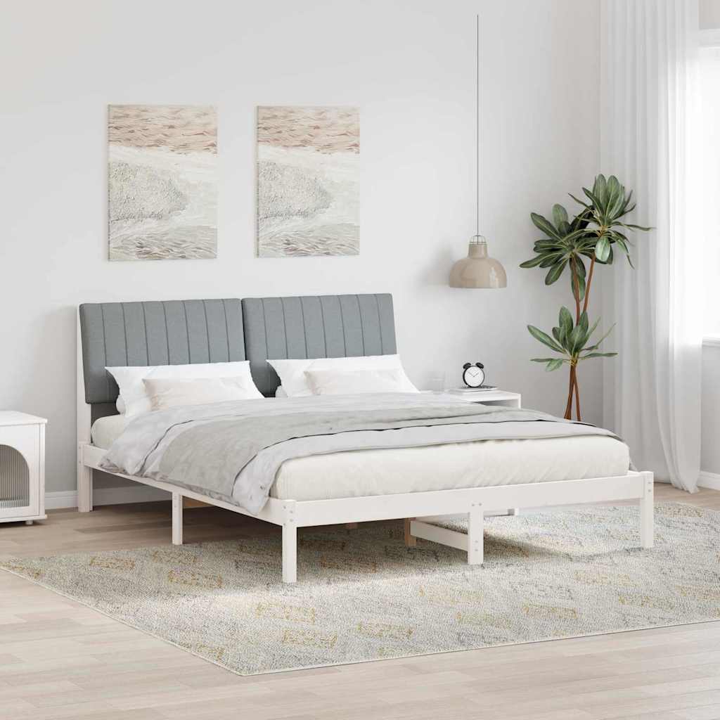 Bettrahmen Weiß mit Kopfteil 160x200cm Kiefernholz