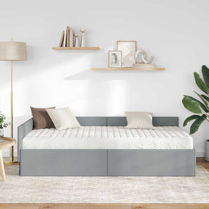 Eckbett mit Matratze, Hellgrau