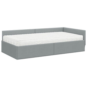 Eckbett mit Matratze, Hellgrau