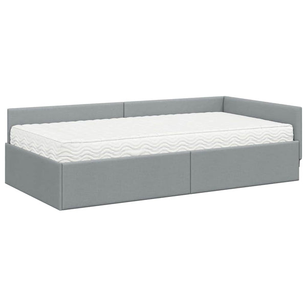 Eckbett mit Matratze, Hellgrau