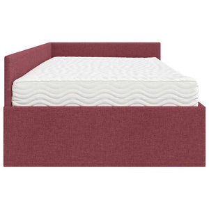 Eckbett mit Matratze Rot Stoff