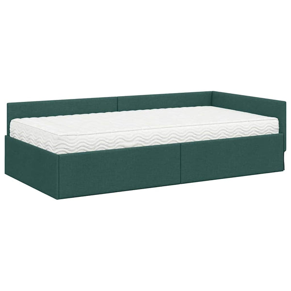 Grünes Eckbett mit Matratze