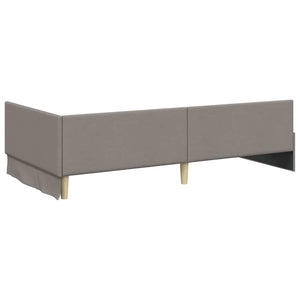 Eckbett mit Matratze Taupe Stoff