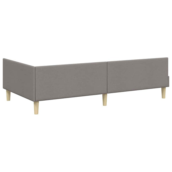 Eckbett mit Matratze Taupe Stoff