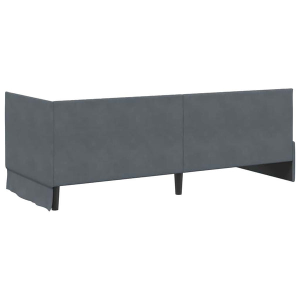 Eckbett mit Matratze Grau Samt