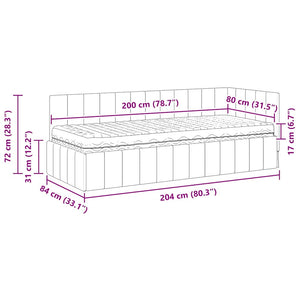 Eckbett mit Matratze Creme Samt