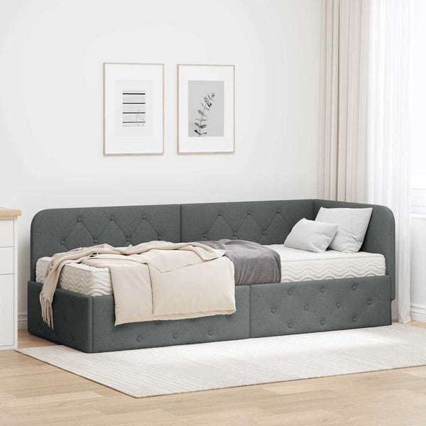 Eckbettgestell Dunkelgrau 80x200 cm