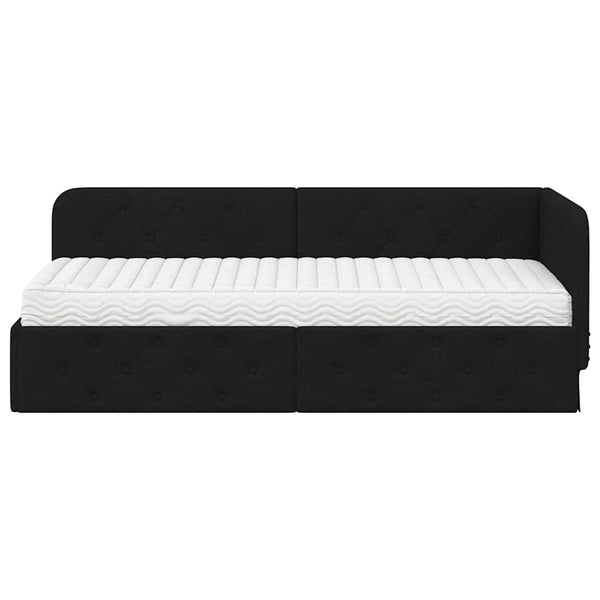 Schwarzes Eckbettgestell 80x200 cm