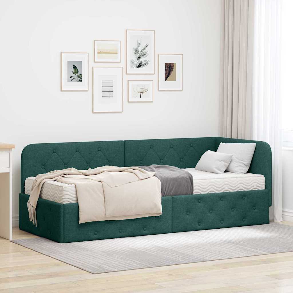 Eckbettgestell Dunkelgrün 80x200 cm