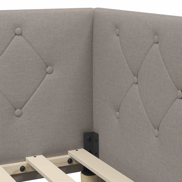 vidaXL Cadre de lit d'angle taupe 80 x 200 cm tissu
