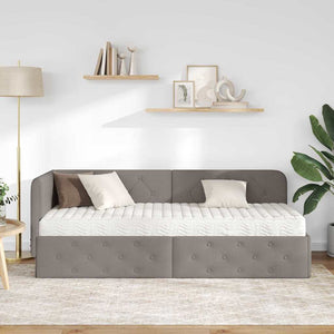 vidaXL Cadre de lit d'angle taupe 80 x 200 cm tissu