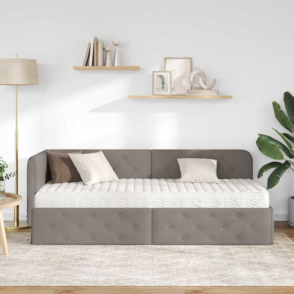 vidaXL Cadre de lit d'angle taupe 80 x 200 cm tissu