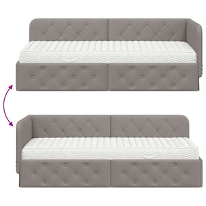 vidaXL Cadre de lit d'angle taupe 80 x 200 cm tissu