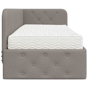 vidaXL Cadre de lit d'angle taupe 80 x 200 cm tissu